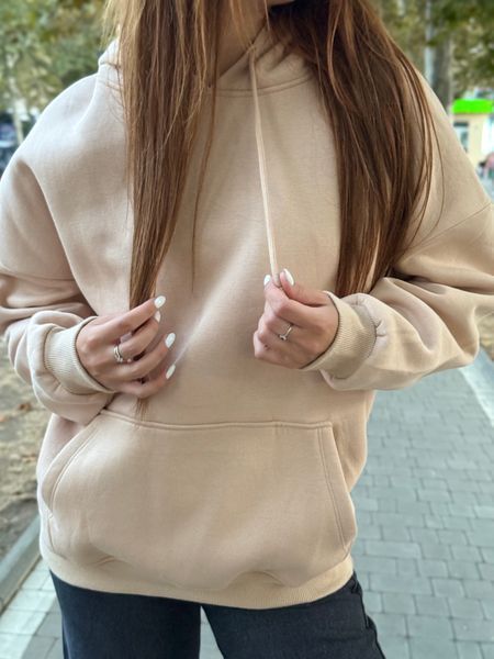 Худі утеплене на флісі бежеве L-XL-XXL 22L фото