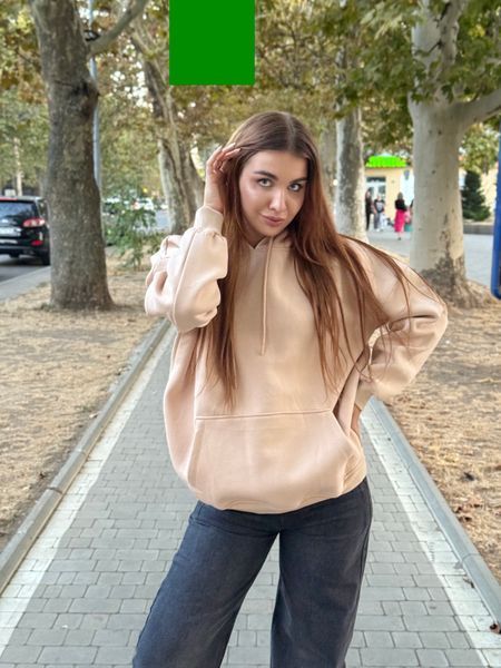 Худі утеплене на флісі бежеве L-XL-XXL 22L фото